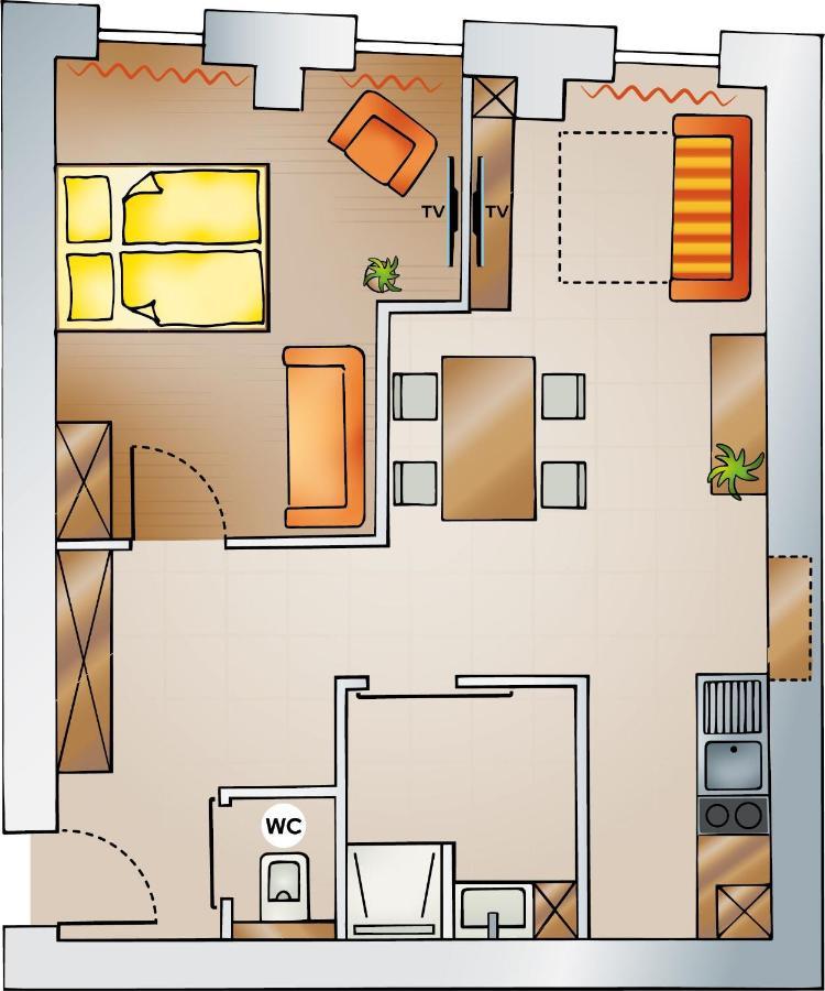 Apartment mit 1 Schlafzimmer