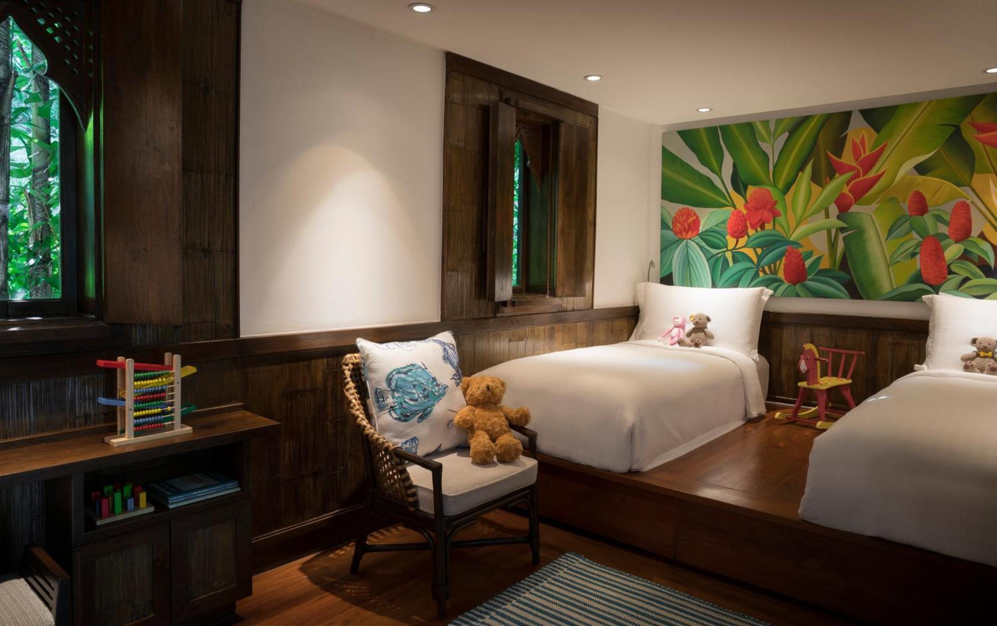 Family Pool Villa one king two twin beds