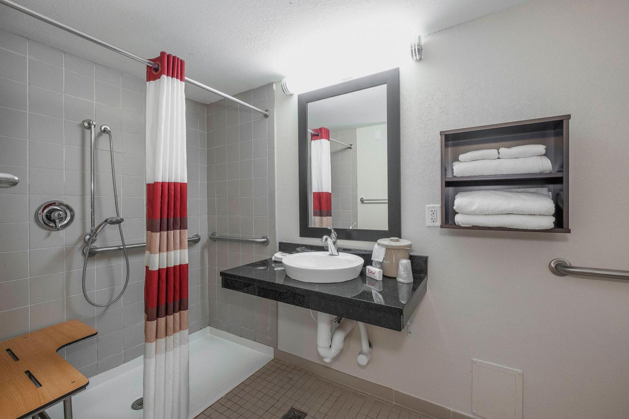 Deluxe Room Two Double Beds Disability Access Roll Shower Non-Smoking