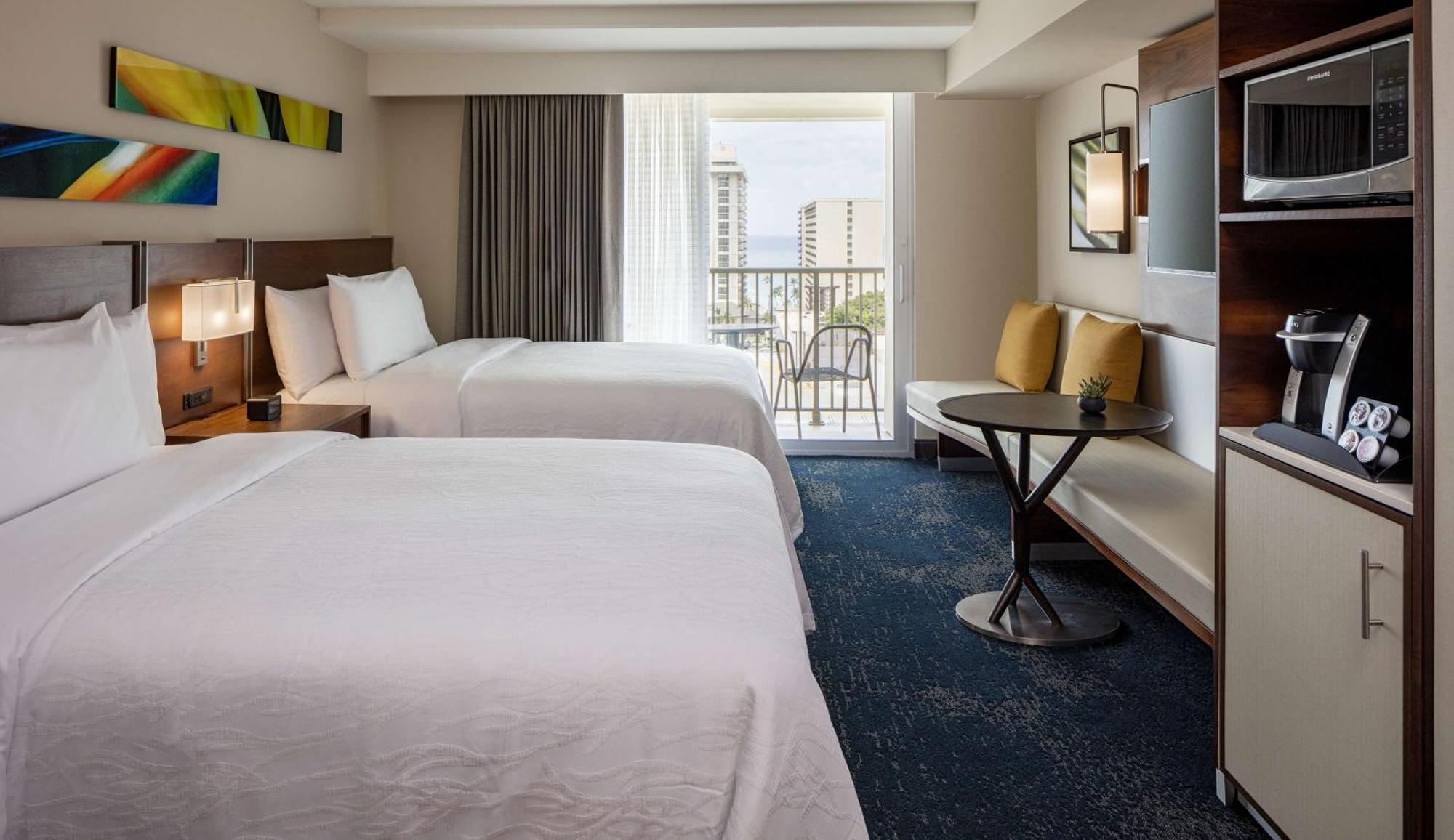 Room Two Double Beds City View