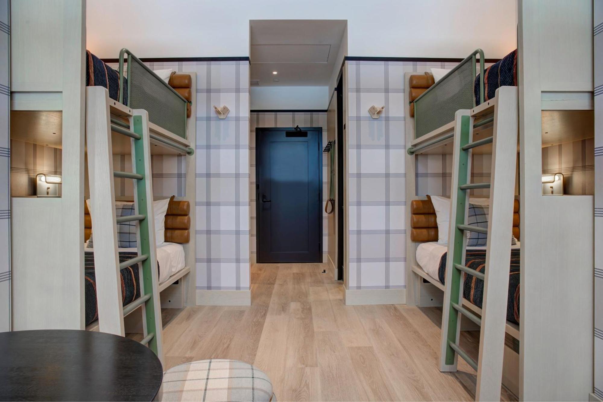 Room One King Bed Two Sets of Bunk Beds
