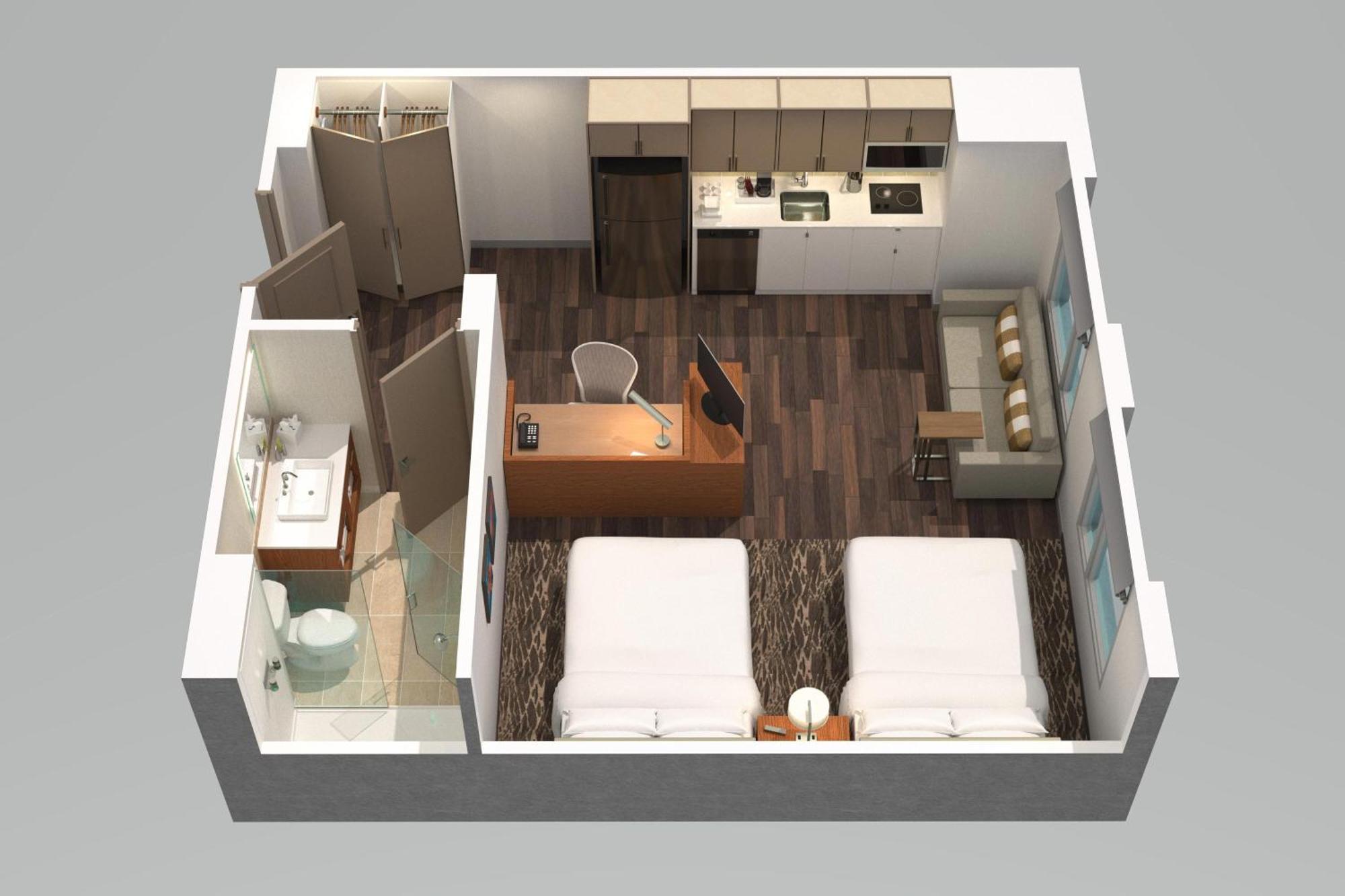 Studio Two Queen Beds