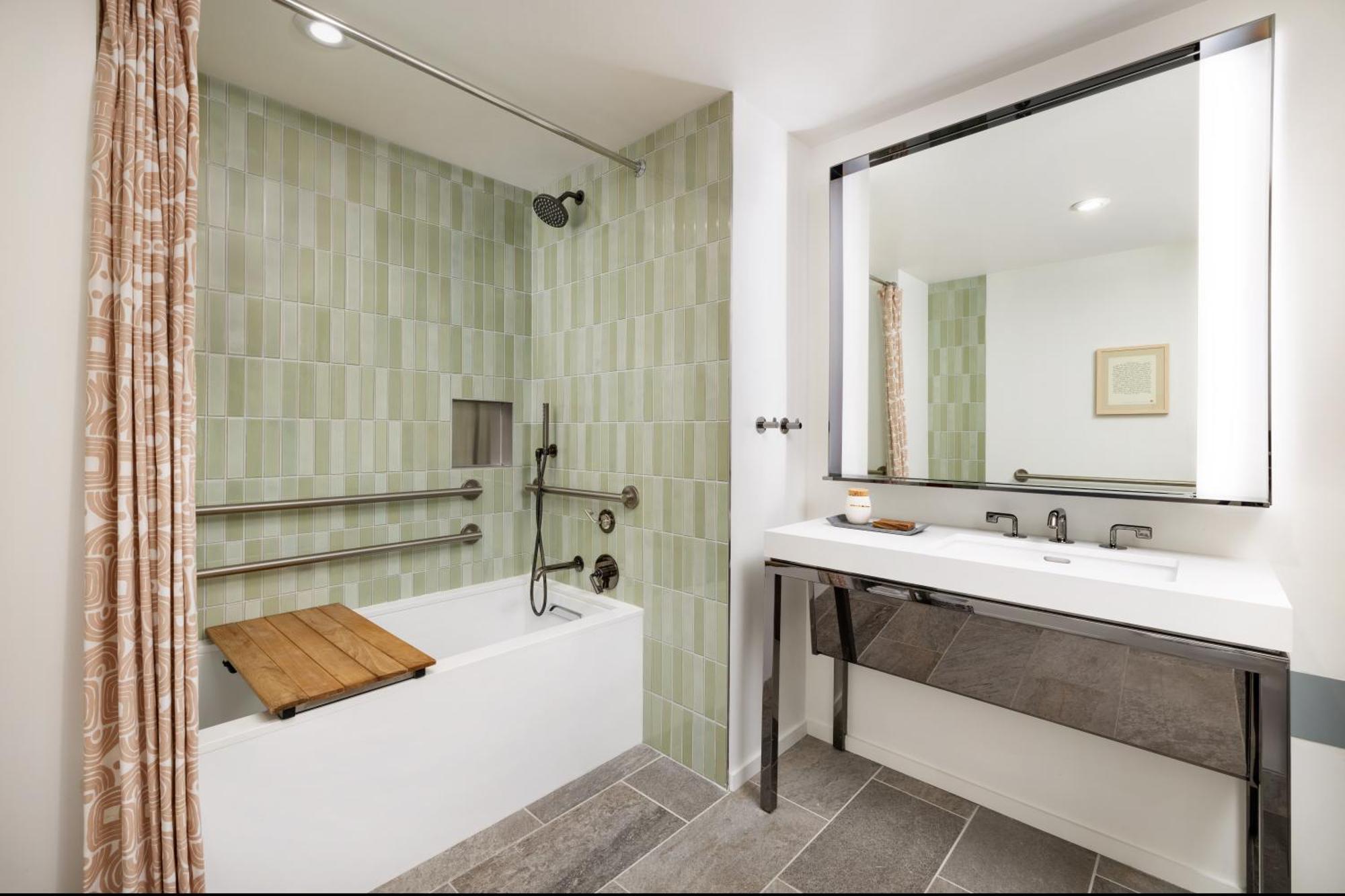 King Room Bath Tub Mobility Accessible