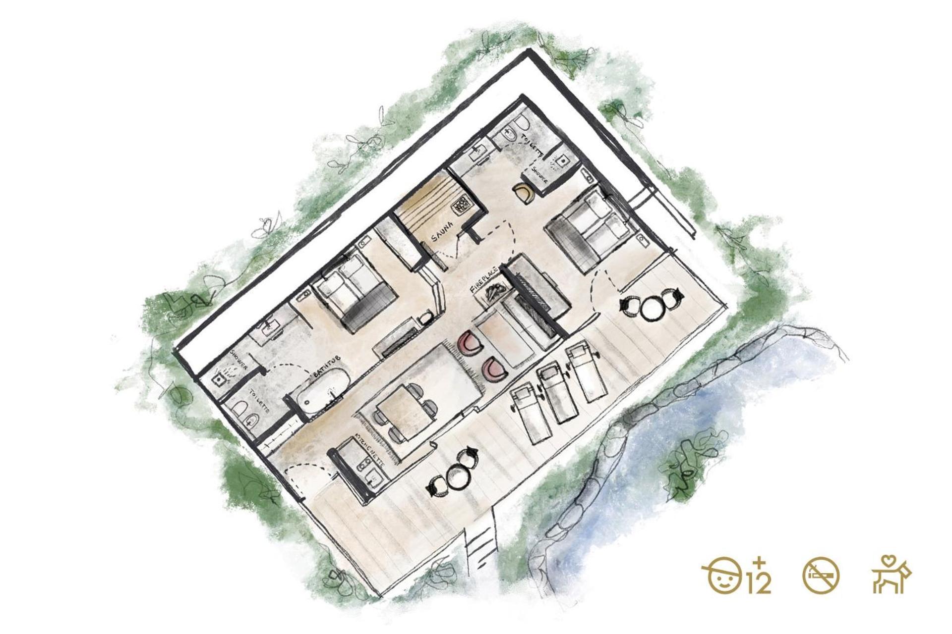 Chalet mit 2 Schlafzimmern