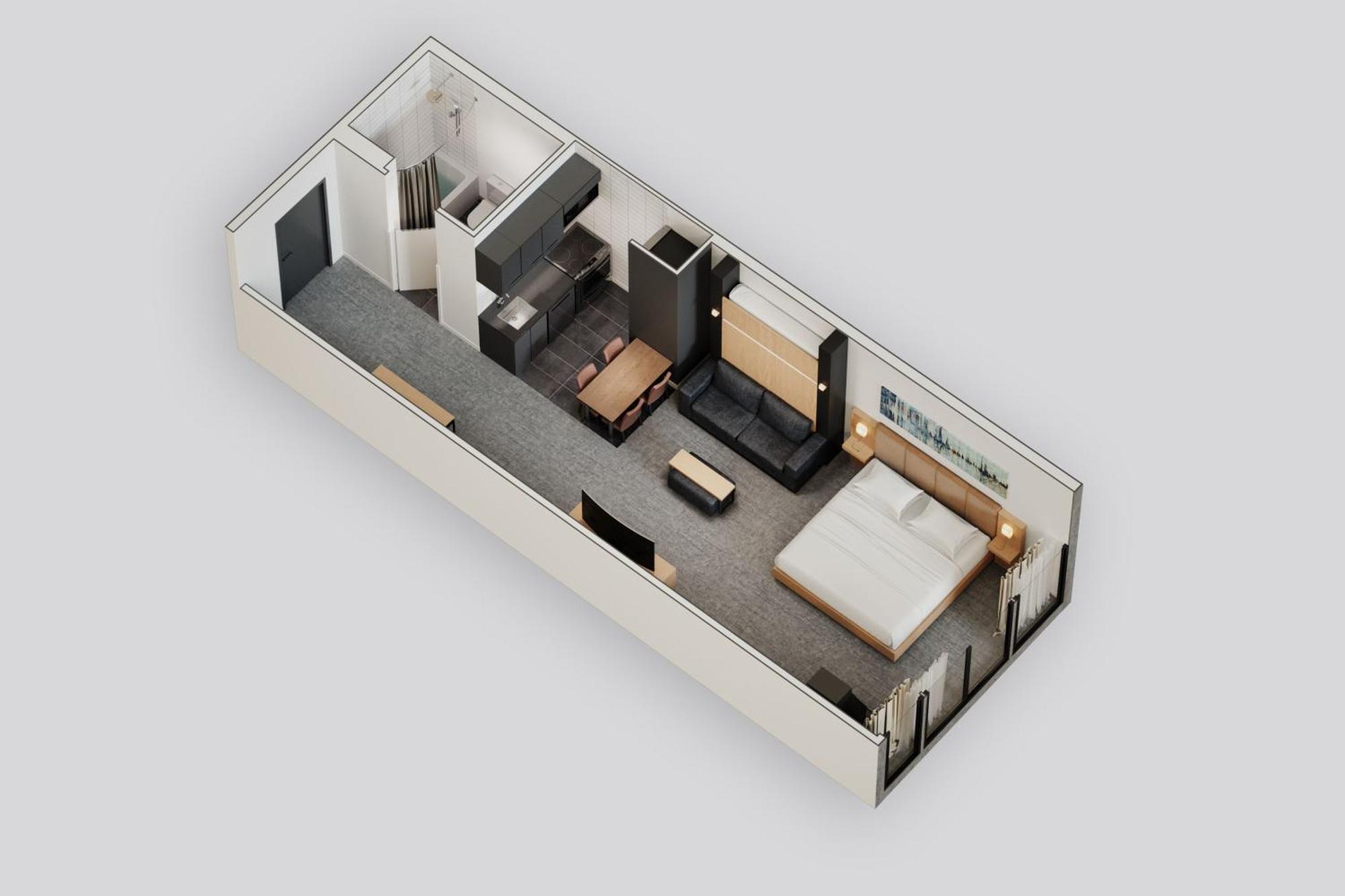 Loft 1 King Alternate bed Murphy or wall bed Full kitchen