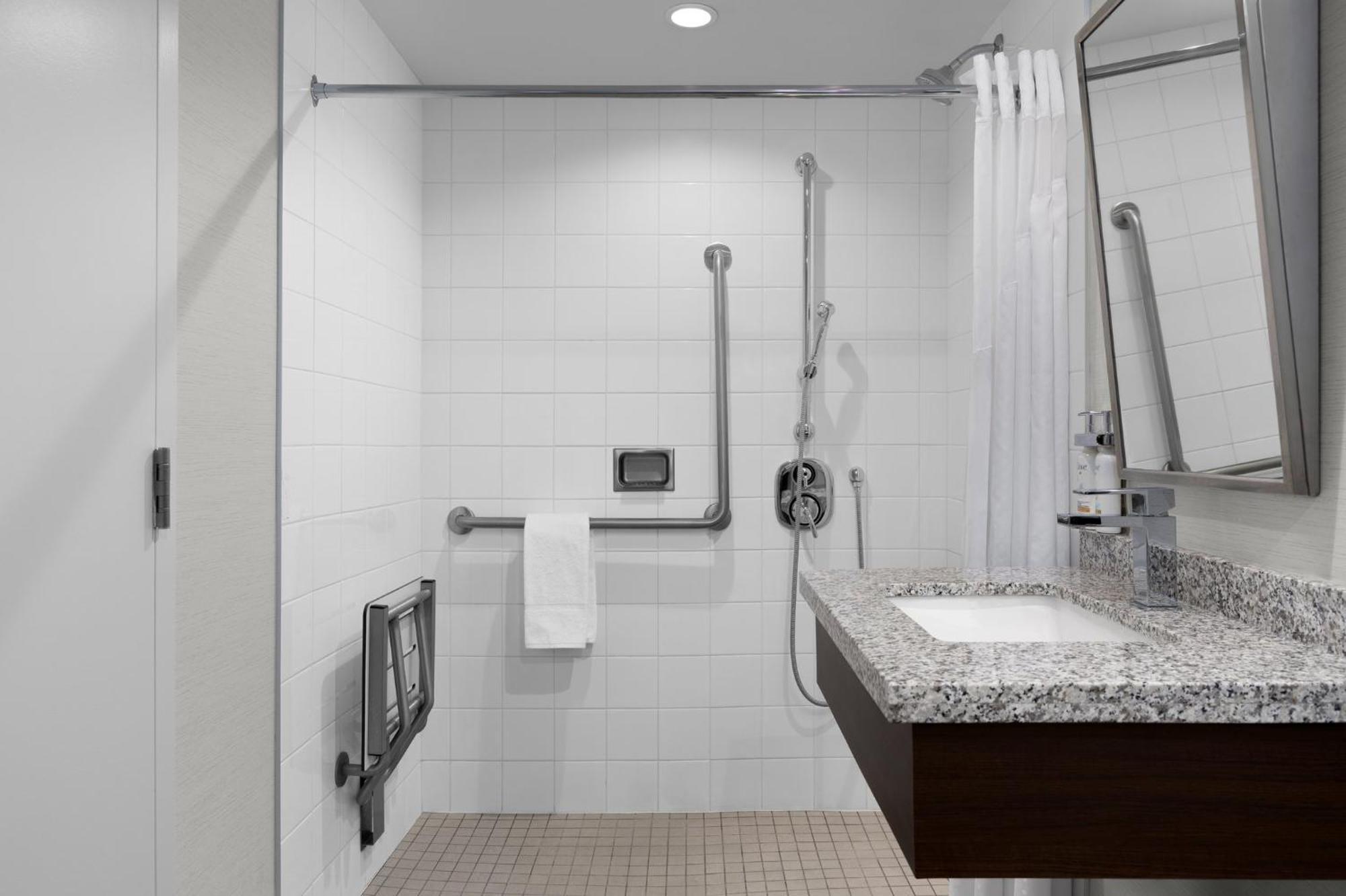 Standard Queen Room Mobility Accessible Roll Shower