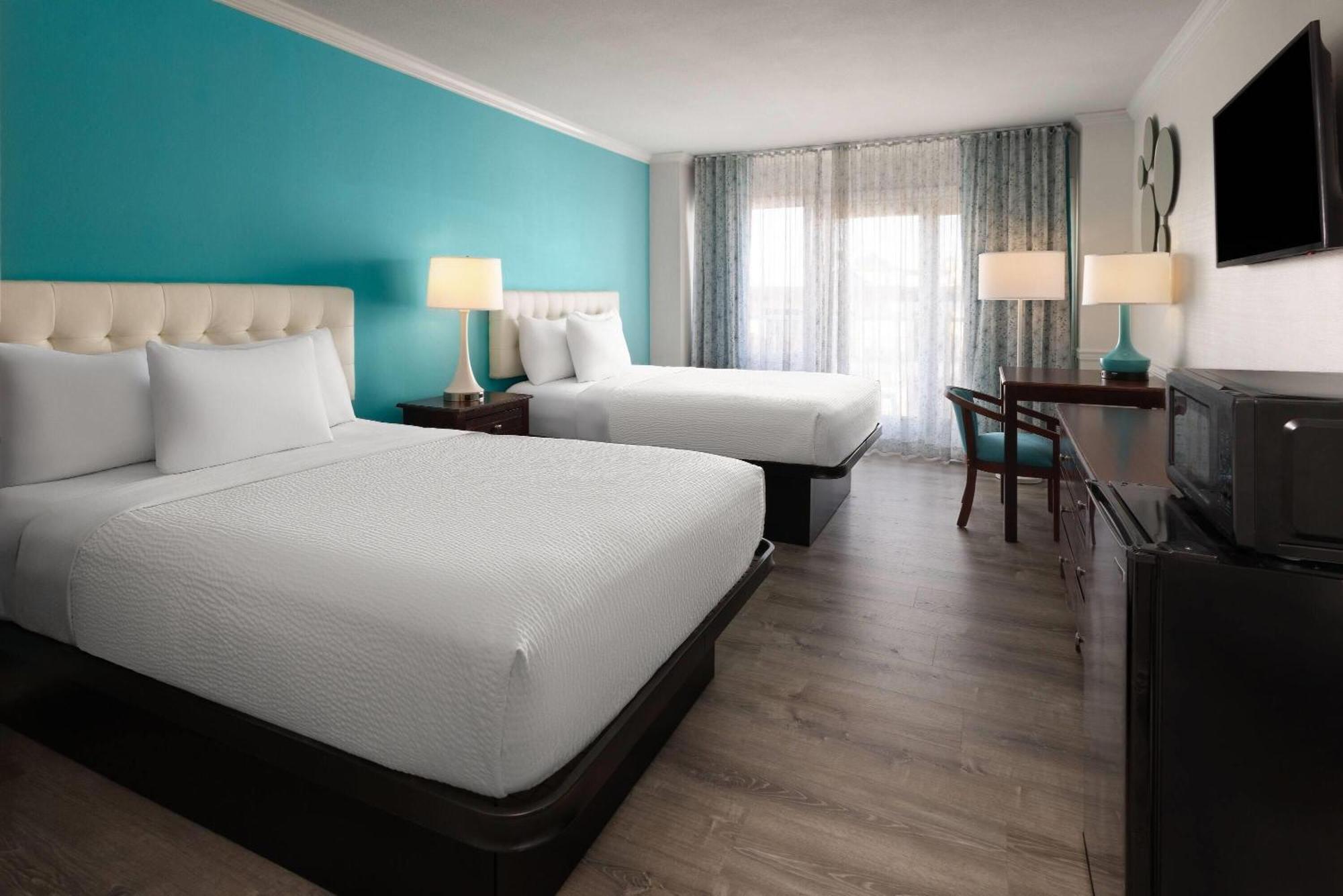 Room Two Double Beds Partial Ocean View Non Smoking