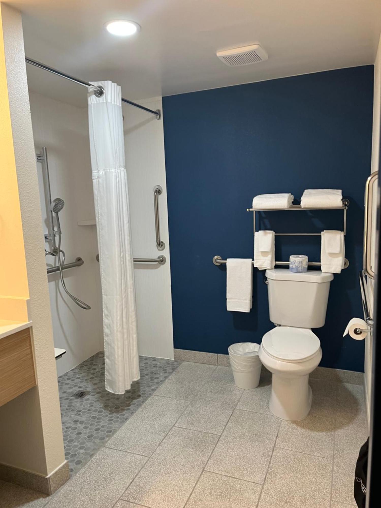 Queen Room Roll Shower Mobility or Hearing Accessible