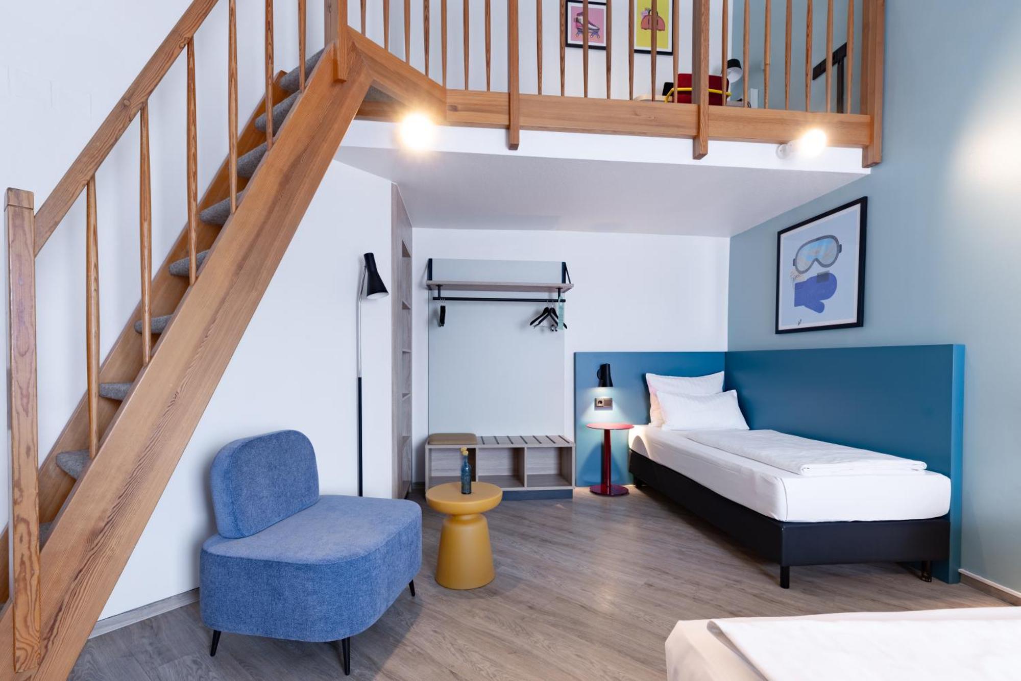 Loft with One Queen and One Single Bed