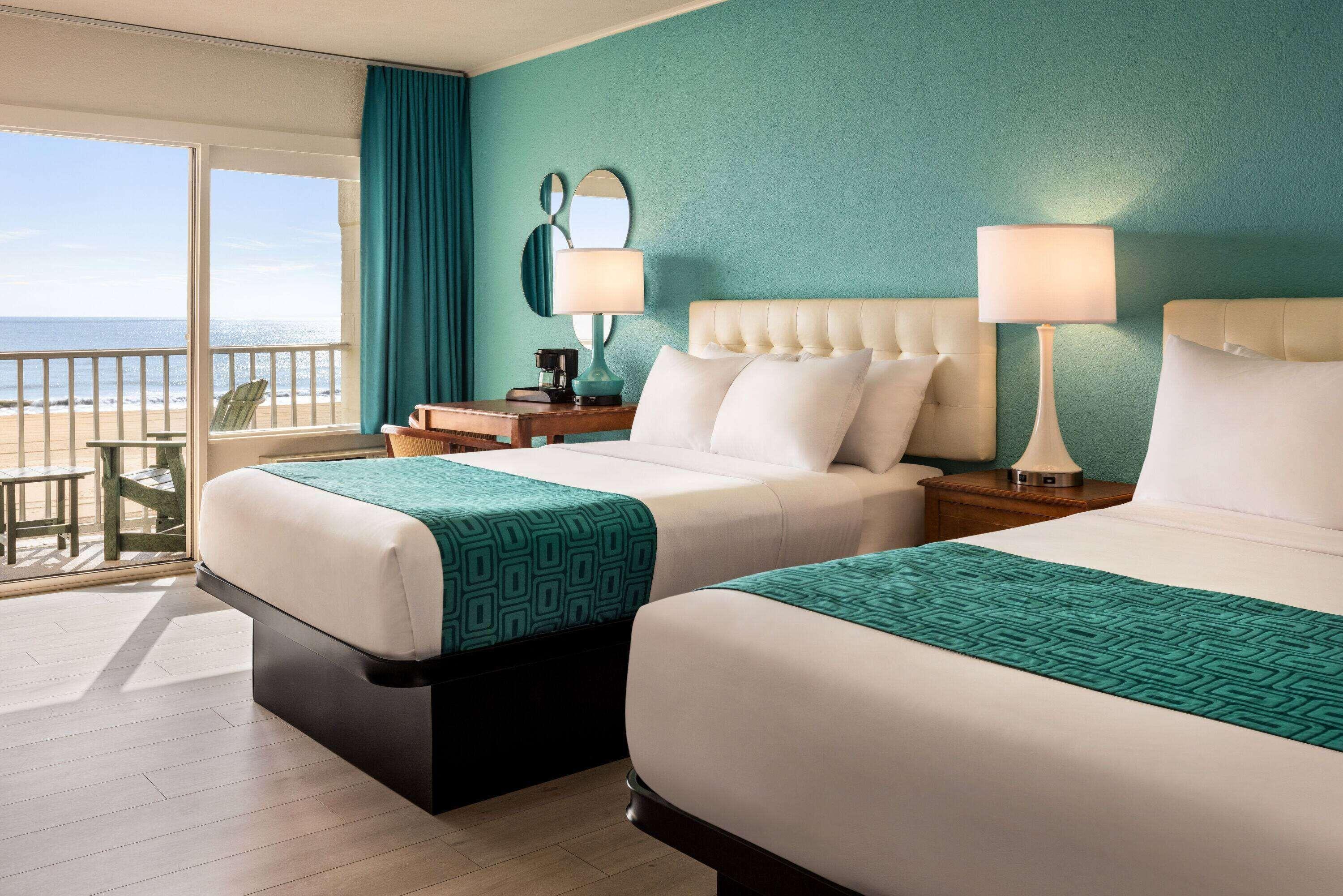 Oceanfront First Floor Room with Two Double Beds
