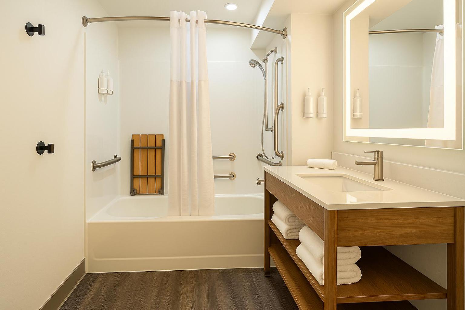 Queen Room Roll Shower Mobility Accessible or Non-Smoking
