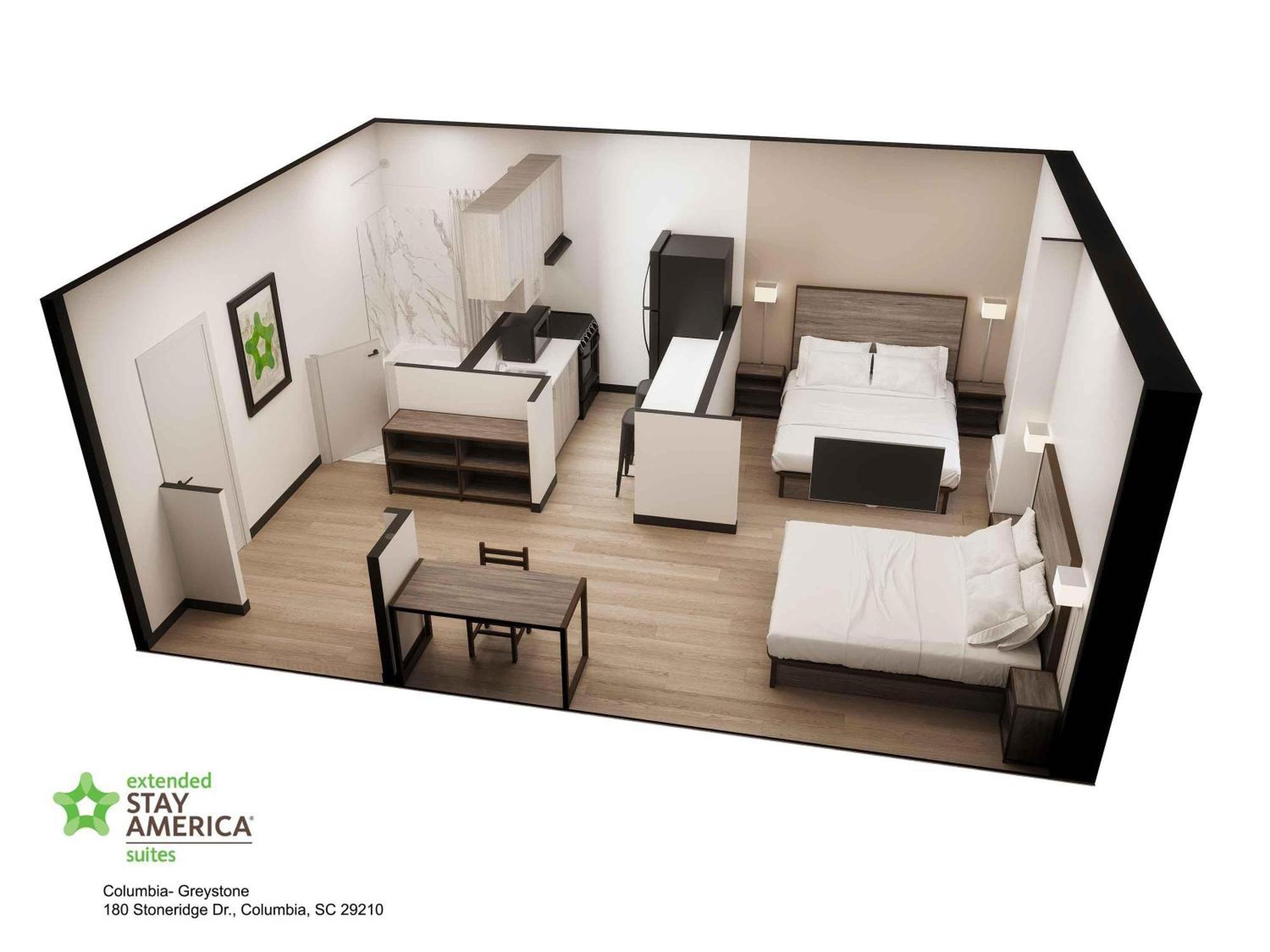 Studio 2 Queen Beds Non-Smoking