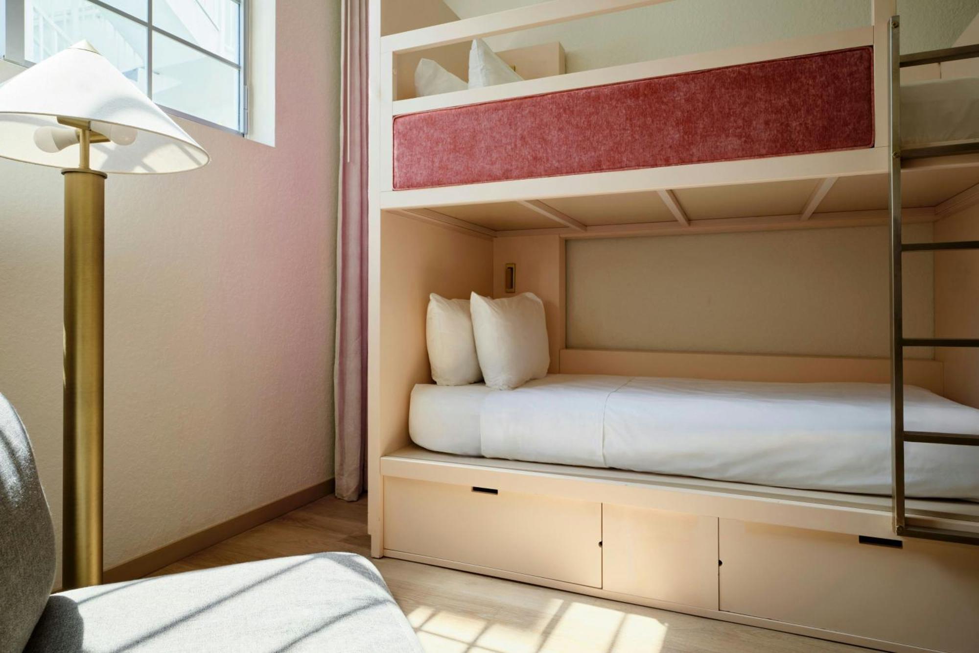 Single Bunk Room with One Twin Bunk Bed and Pool View