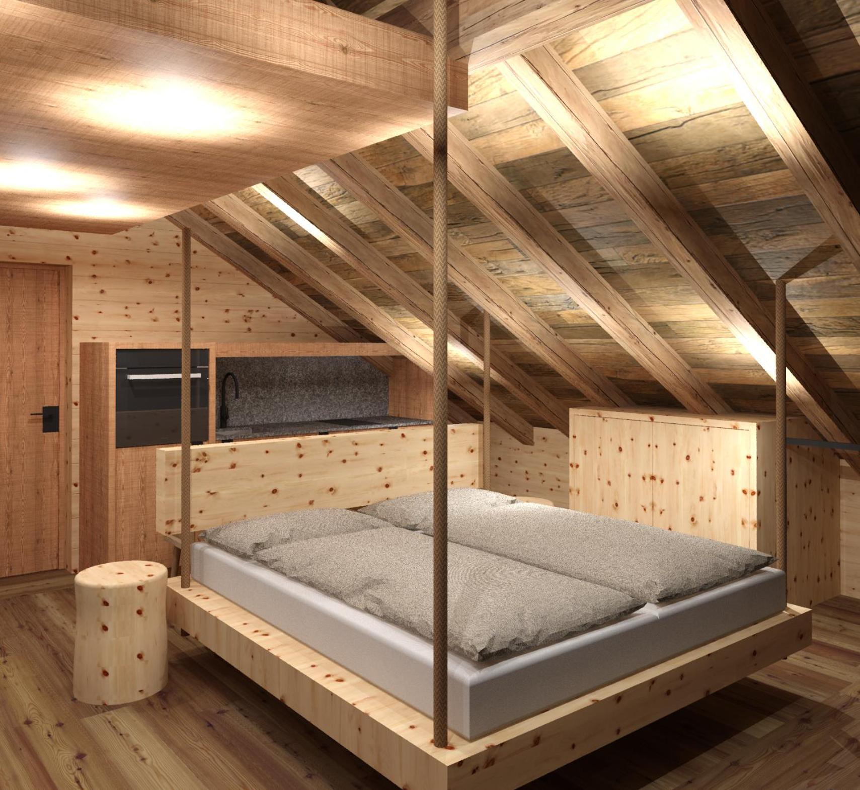 One-Bedroom Loft Apartment Balcony