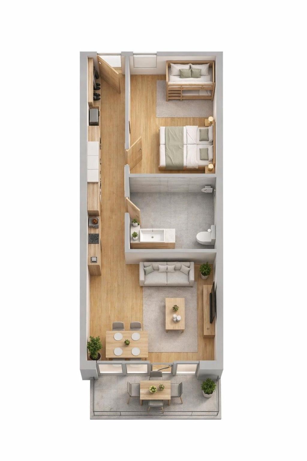 Neues Apartment mit 1 Schlafzimmer „Edelsberg"