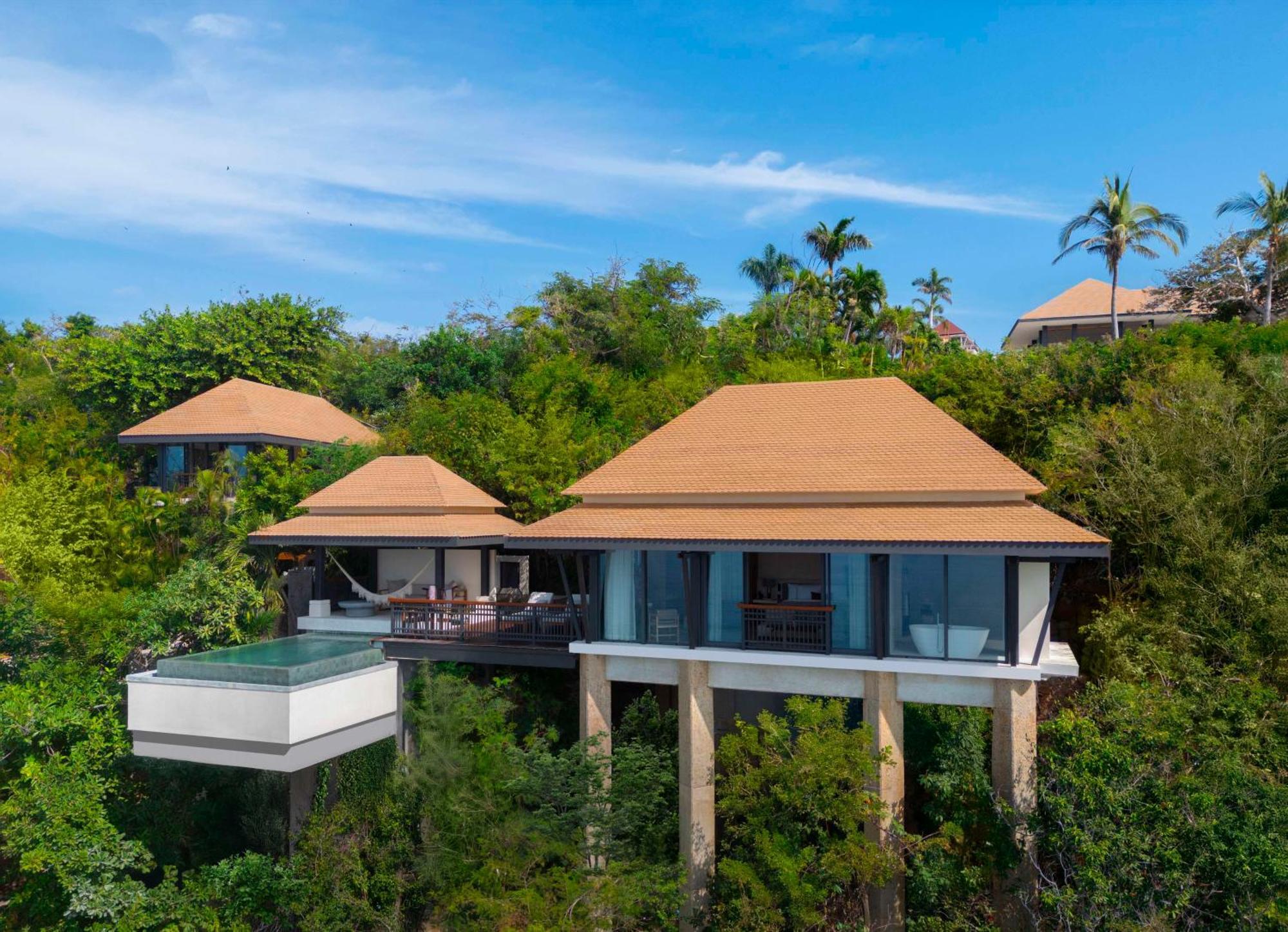 Villa con piscina y vistas al mar - Cama extragrande