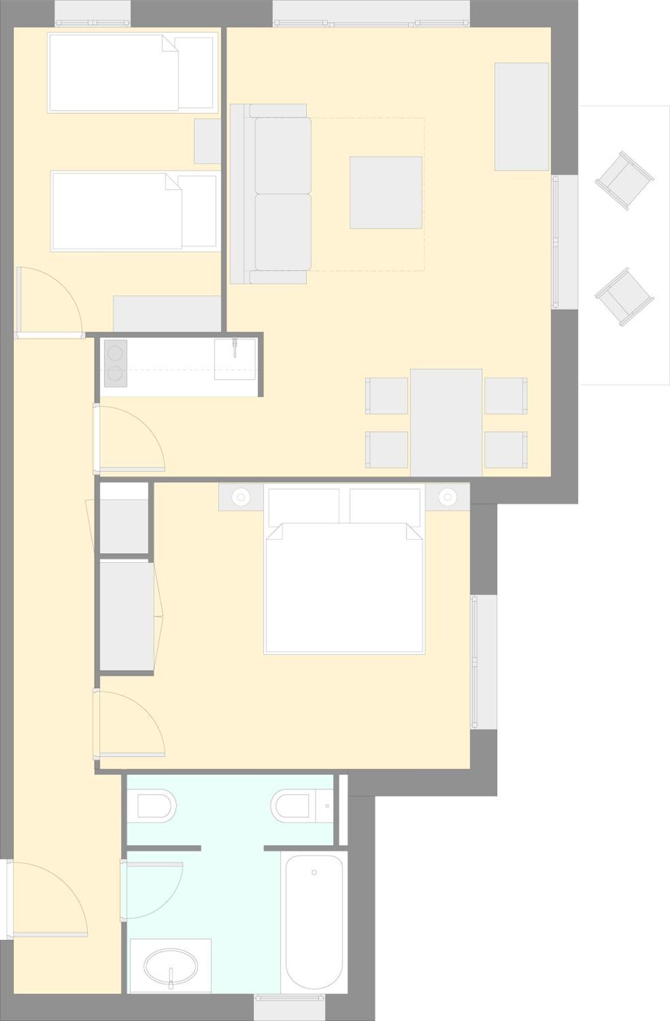 Apartamento de 2 dormitorios con terraza y vistas a la montaña