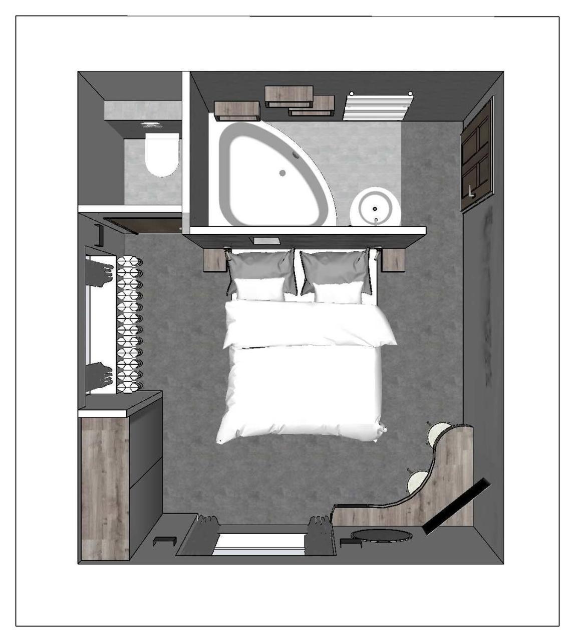 Chambre Double Deluxe avec Baignoire d’Hydromassage - Loup Gris